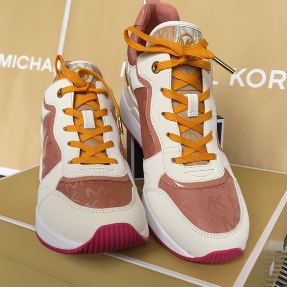 Michael Kors Crista Trainer MK Outline Jacquard 49F1CRFS2Y SNST RS MLTI WMNS - Picture 8 of 16